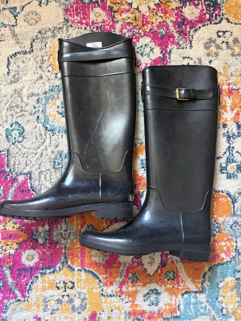 Lauren Ralph Lauren Shiny Black Women's Rain Boots
